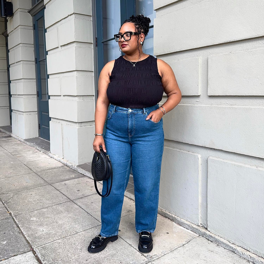 Organic Mom Jeans - Atlantic